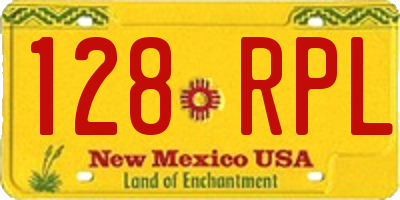 NM license plate 128RPL