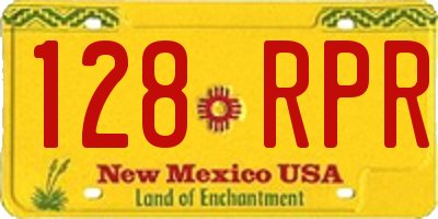 NM license plate 128RPR