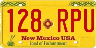 NM license plate 128RPU