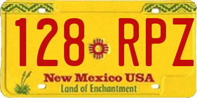 NM license plate 128RPZ