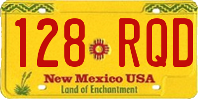 NM license plate 128RQD