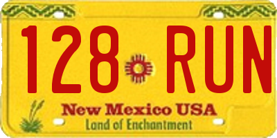 NM license plate 128RUN