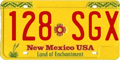 NM license plate 128SGX
