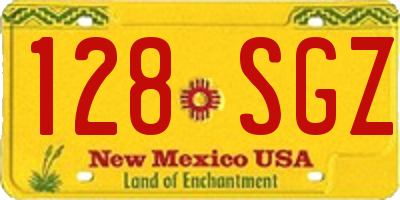 NM license plate 128SGZ