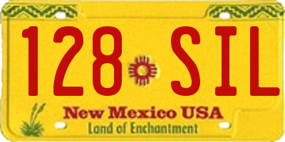 NM license plate 128SIL