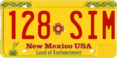 NM license plate 128SIM
