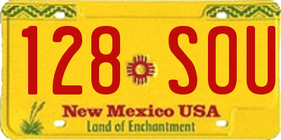NM license plate 128SOU