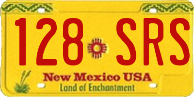 NM license plate 128SRS
