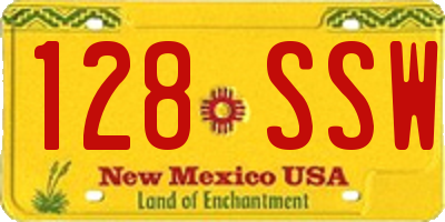 NM license plate 128SSW