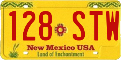 NM license plate 128STW