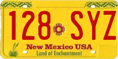 NM license plate 128SYZ