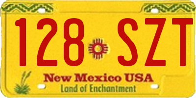 NM license plate 128SZT