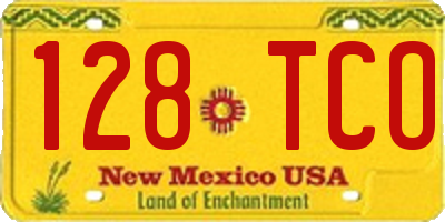NM license plate 128TCO