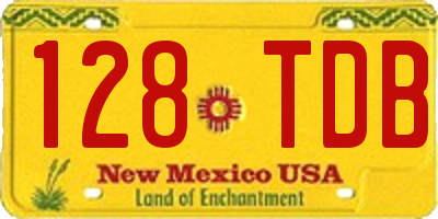 NM license plate 128TDB