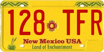 NM license plate 128TFR
