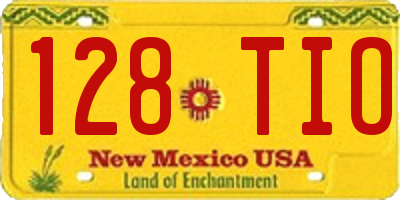 NM license plate 128TIO