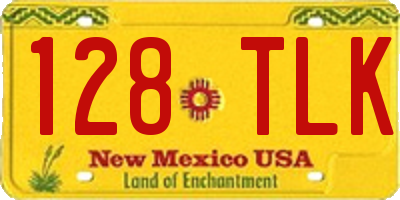 NM license plate 128TLK