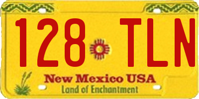 NM license plate 128TLN
