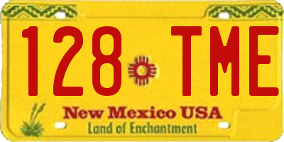 NM license plate 128TME