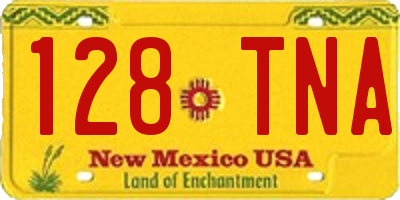 NM license plate 128TNA