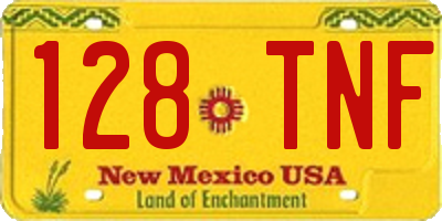 NM license plate 128TNF