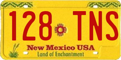 NM license plate 128TNS