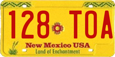 NM license plate 128TOA