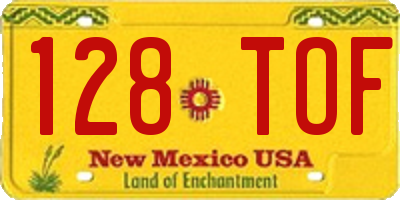NM license plate 128TOF