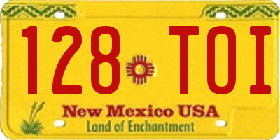 NM license plate 128TOI