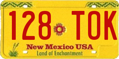 NM license plate 128TOK