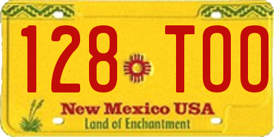 NM license plate 128TOO