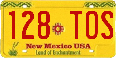 NM license plate 128TOS
