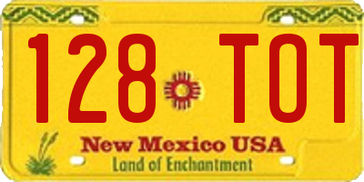 NM license plate 128TOT