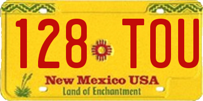 NM license plate 128TOU