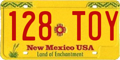 NM license plate 128TOY