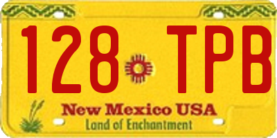 NM license plate 128TPB