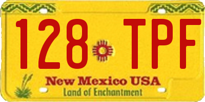 NM license plate 128TPF