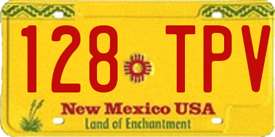 NM license plate 128TPV