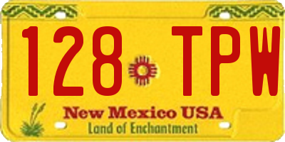 NM license plate 128TPW