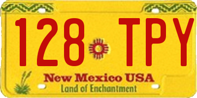 NM license plate 128TPY