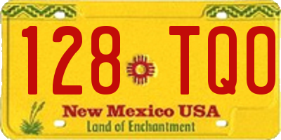 NM license plate 128TQO