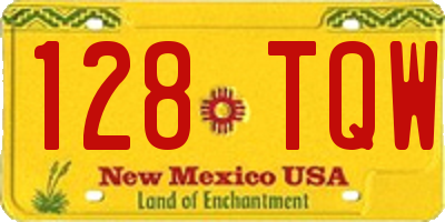 NM license plate 128TQW