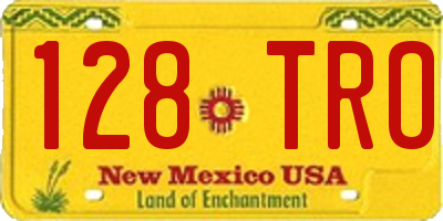 NM license plate 128TRO