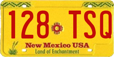NM license plate 128TSQ