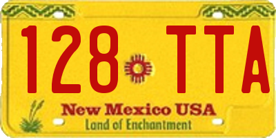 NM license plate 128TTA