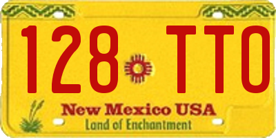 NM license plate 128TTO