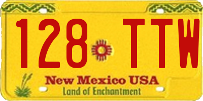 NM license plate 128TTW