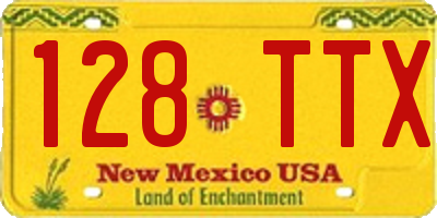 NM license plate 128TTX