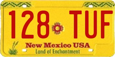 NM license plate 128TUF