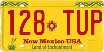 NM license plate 128TUP